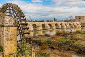 #Albolafia water mill with the Roman Bridge of Córdoba